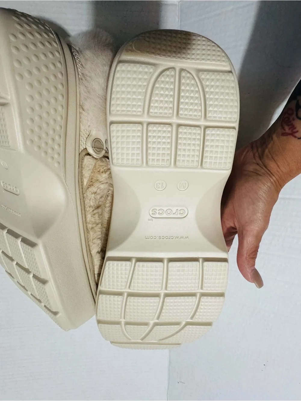 CROCS stomp lined quilted clog size men’s 13 in Cream color BNWT - Picture 12 of 12